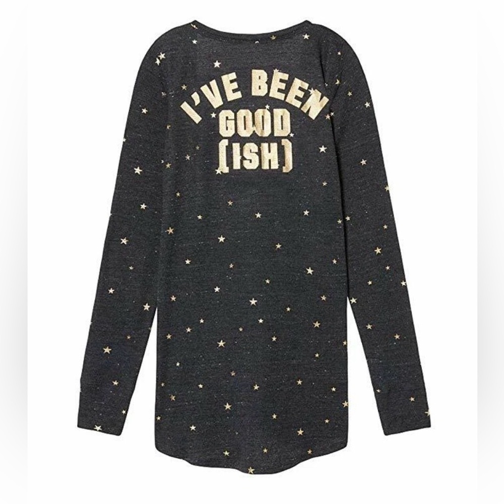 Victoria’s Secret PINK “ I’ve been goodish”playful cheeky holiday sleep shirt L